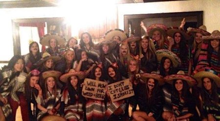 The Chi Omega sorority at Penn State's "Mexican Party."  Arriba!  