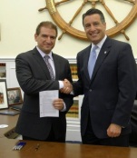 Marc Randazza and Nevada Governor, Brian Sandoval, with the freshly-signed Nevada Anti-SLAPP law.