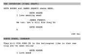 An early draft of the script from The Interview